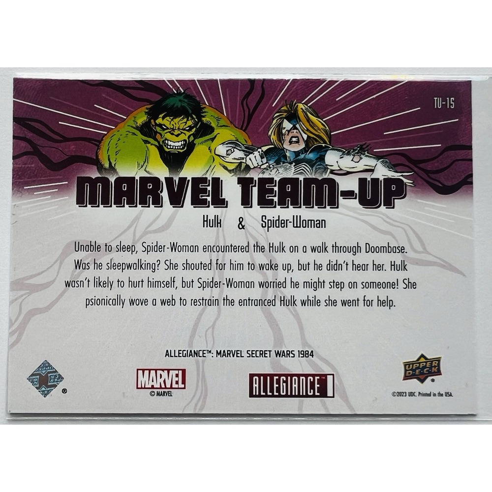 2024 Upper Deck Marvel Secret Wars Team-Up Hulk & Spider-Woman TU-15 Card - Picture 2 of 2